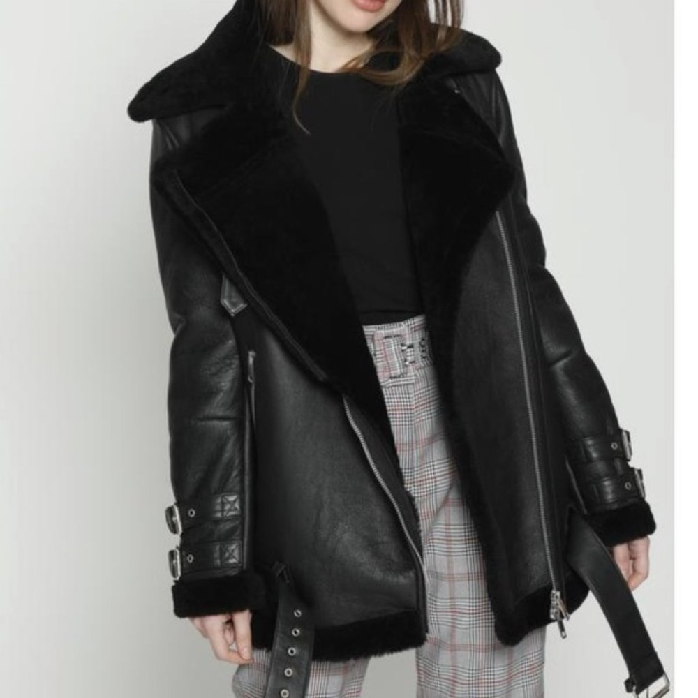 Walter Baker Adele Leather Jacket Black Medium